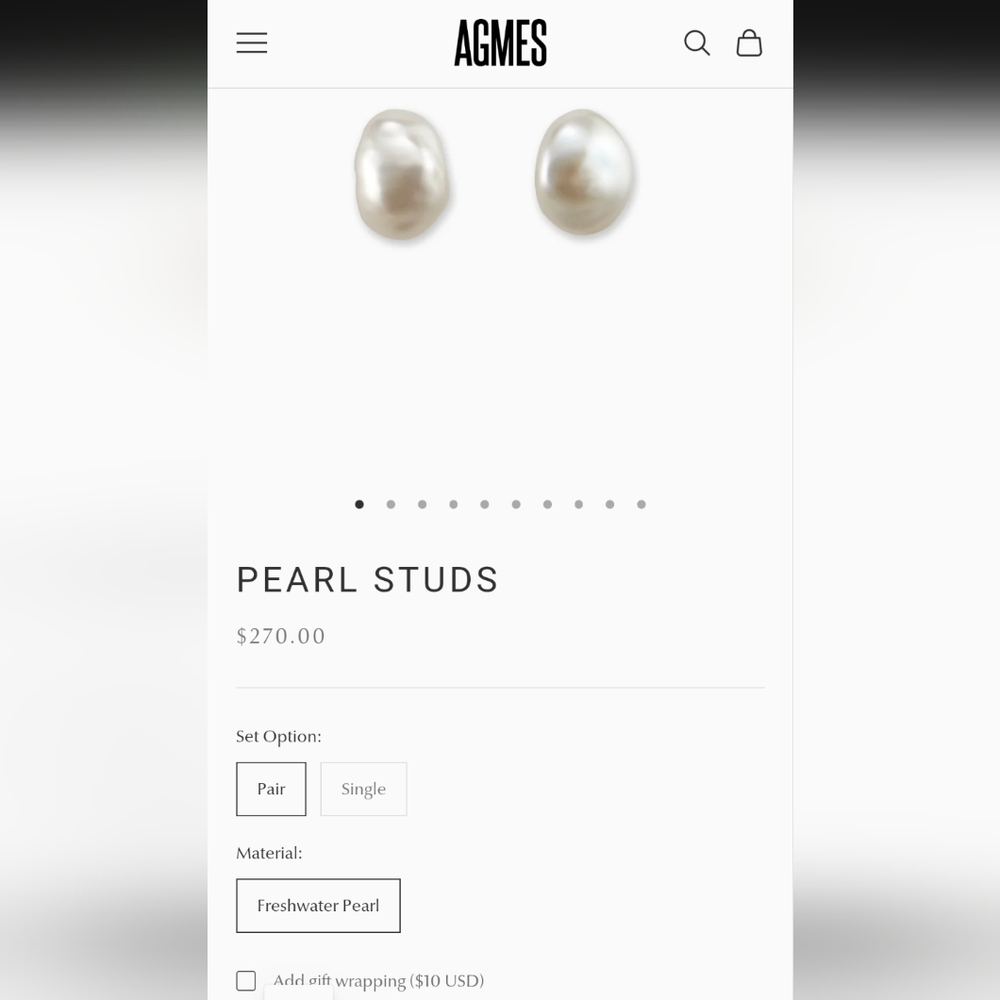 Agmes Freshwater Pearl Stud Earrings in Sterling Silver